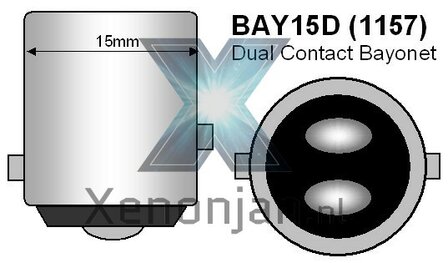 BAY15D 1157 High Power led wit 1 jaar garantie